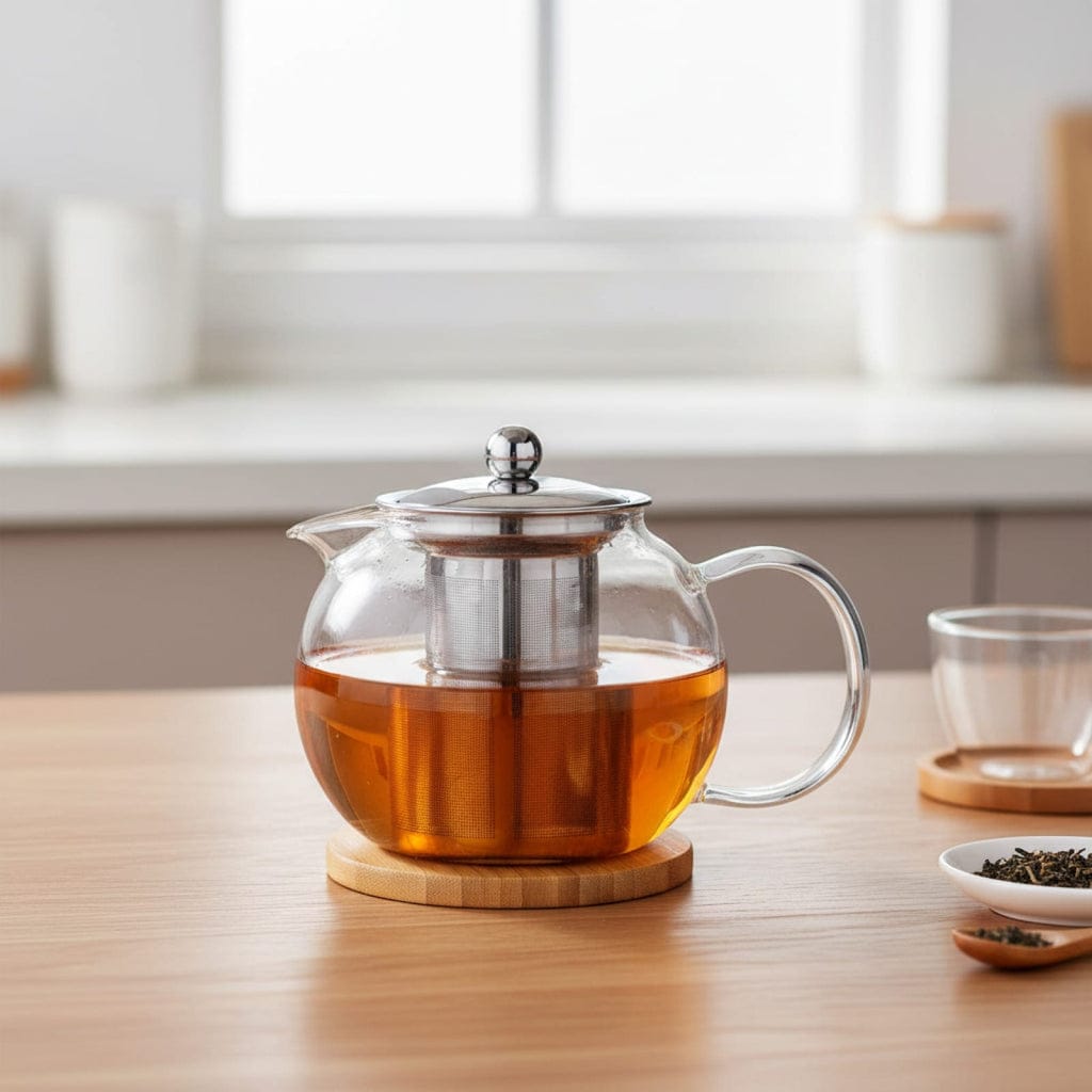 Théière Théière en Verre Grande Capacité avec Infuseur - Idéale pour Thé en Vrac