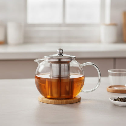 Théière Théière en Verre Grande Capacité avec Infuseur - Idéale pour Thé en Vrac