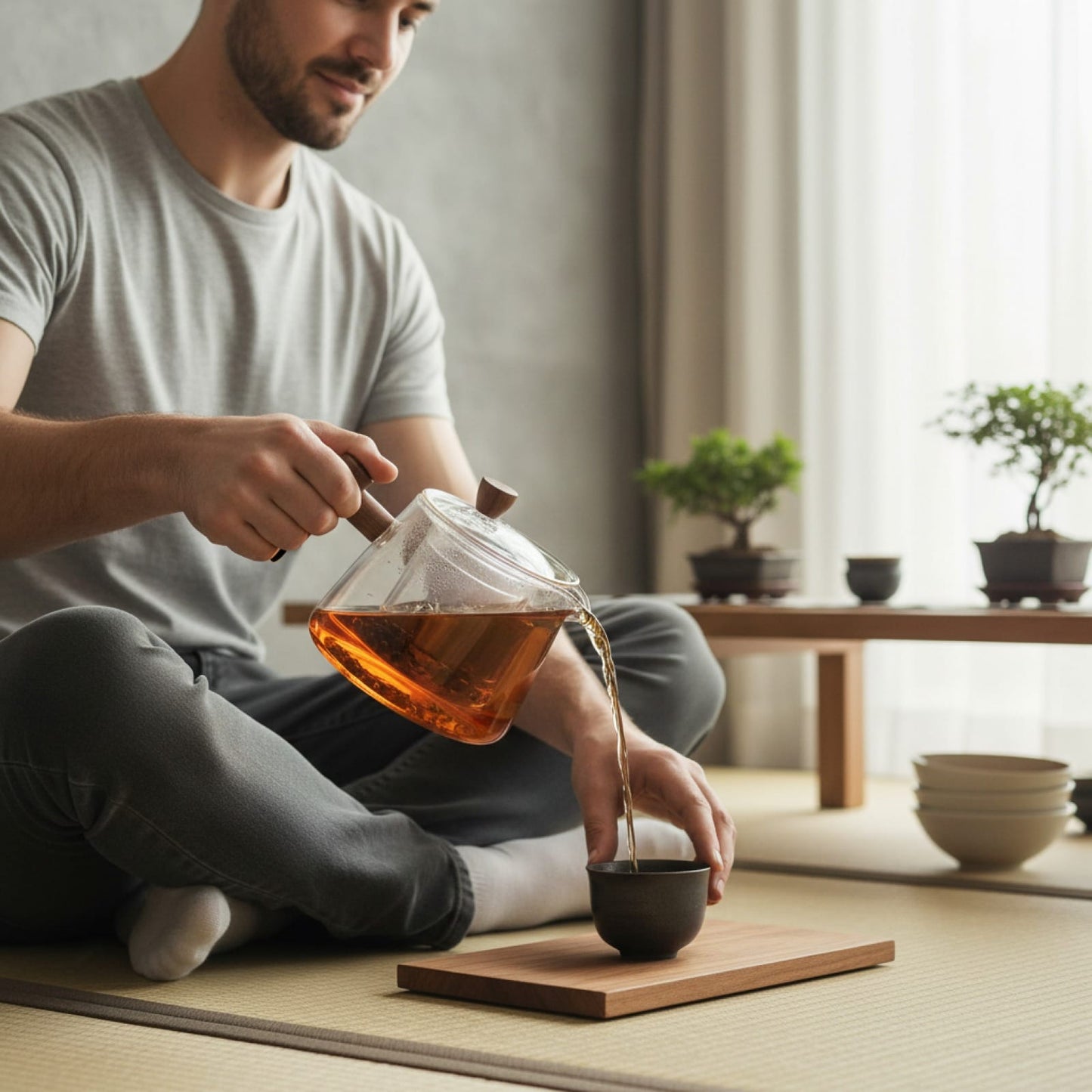 Théière Théière en Verre Style Japonais avec Infuseur – Design Zen & Élégant