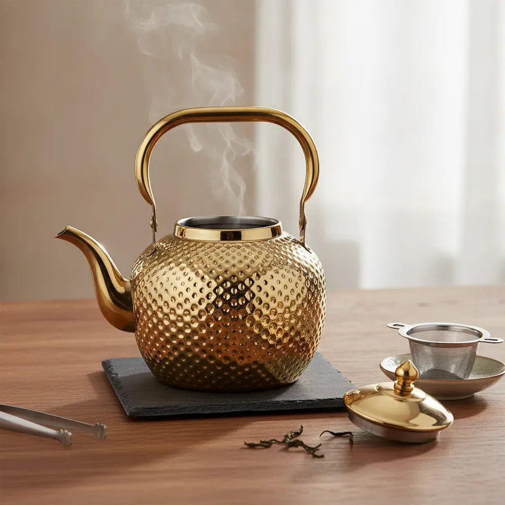 Théière Théière Inox Martelé Design Induction 1.2L