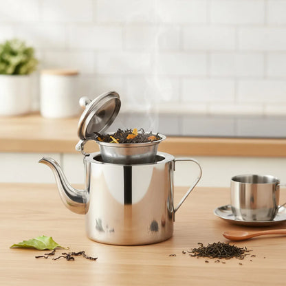 Théière Théière Inox Moderne avec Filtre Induction