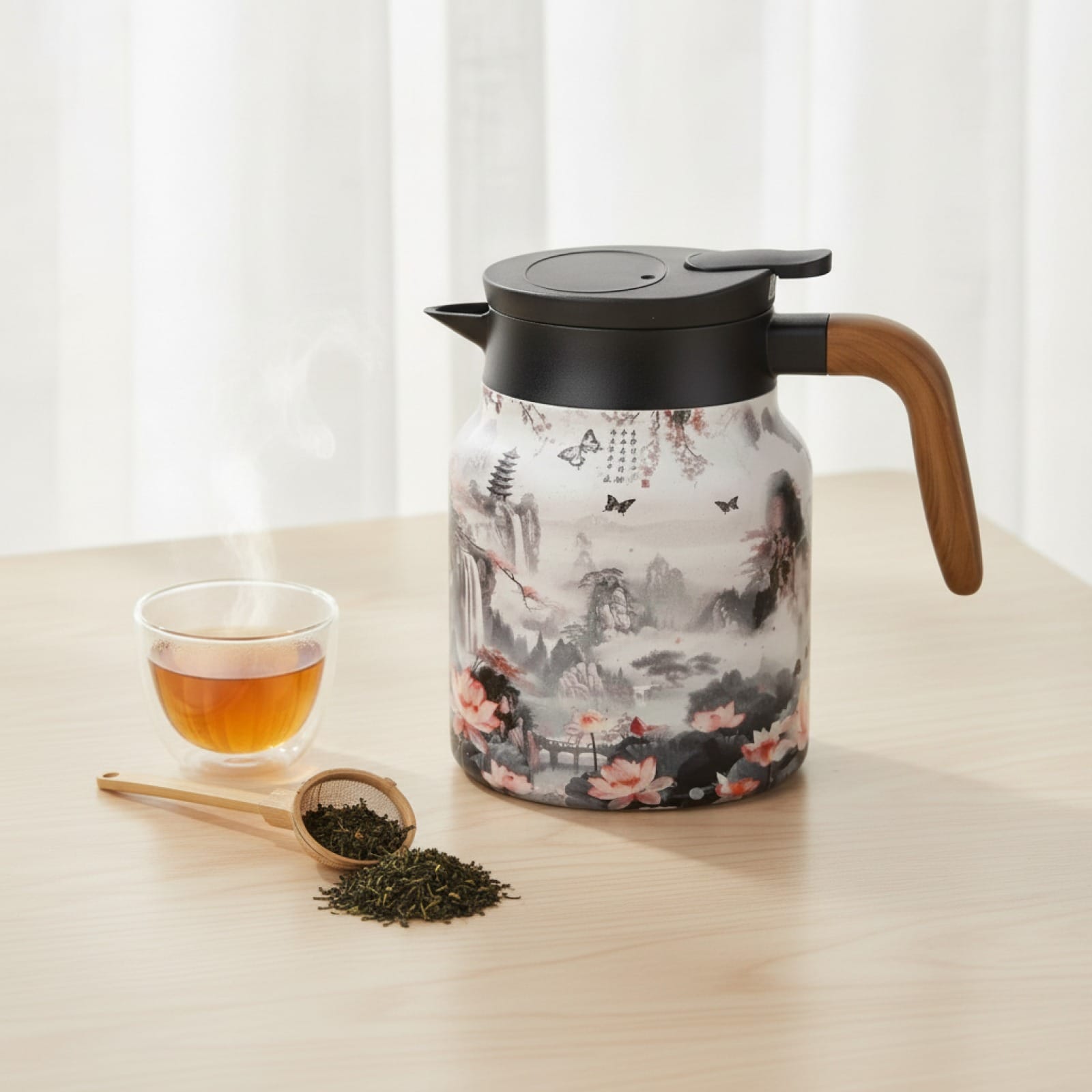 Théière Théière isotherme avec filtre Design floral