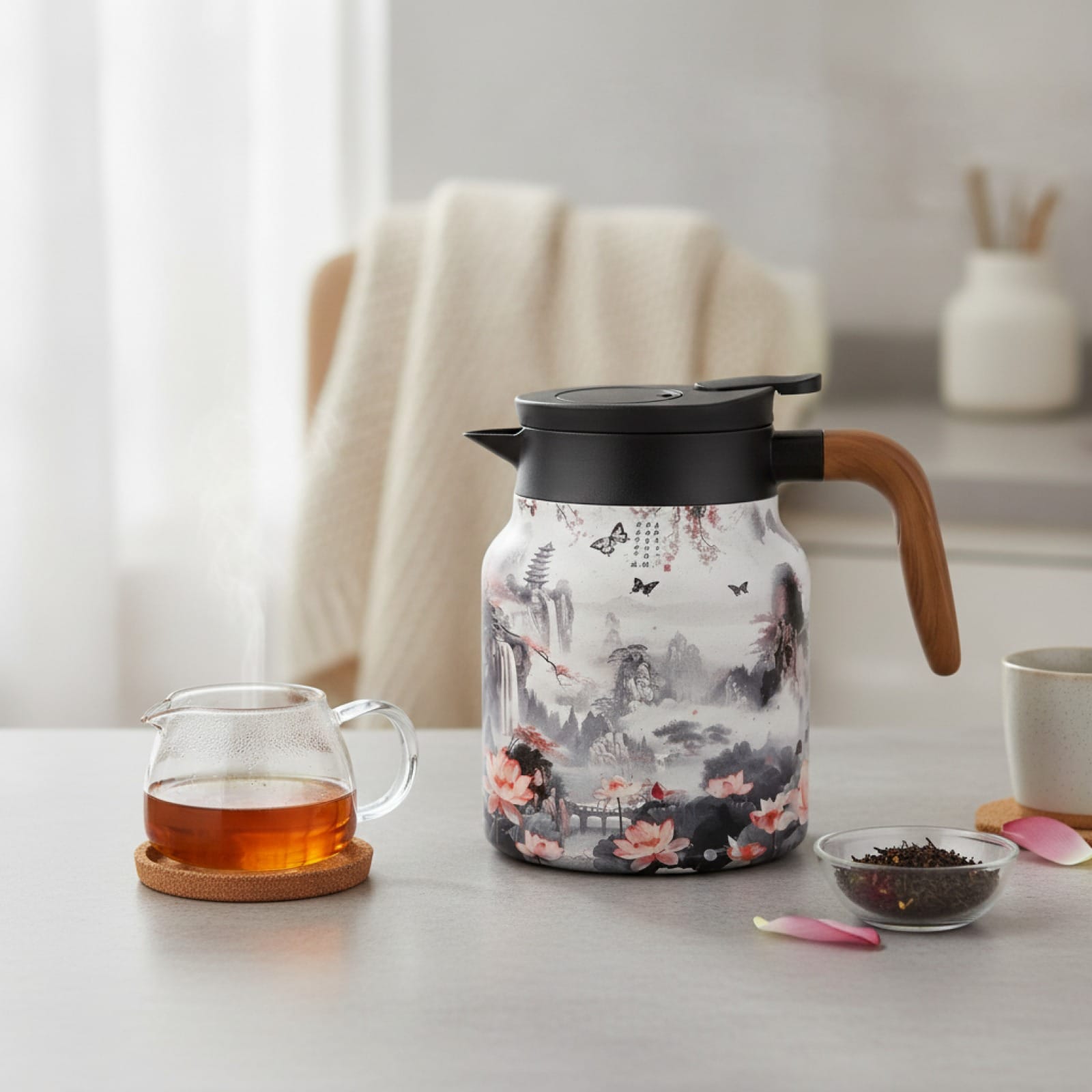 Théière Théière isotherme avec filtre Design floral