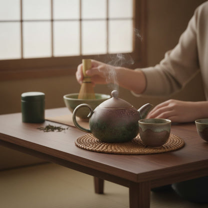 Théière Théière Japonaise Artisanale en Terre Ancienne