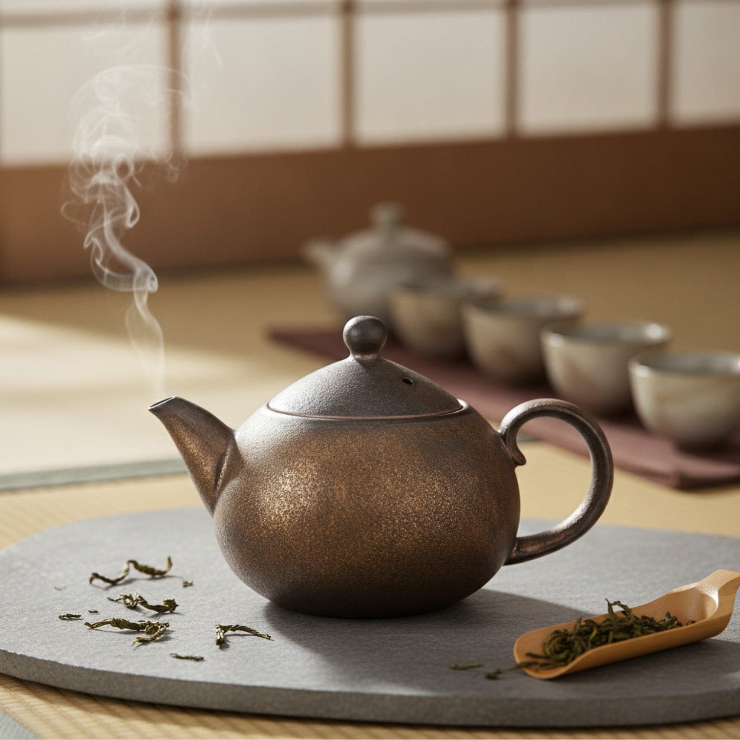 Théière Théière Japonaise Artisanale en Terre Ancienne