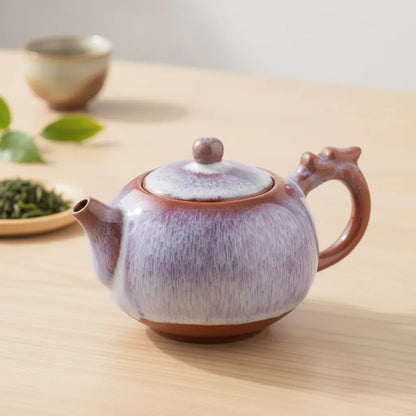 Théière Théière Japonaise Céramique Émail Flammé : Sublimez vos Thés avec Élégance
