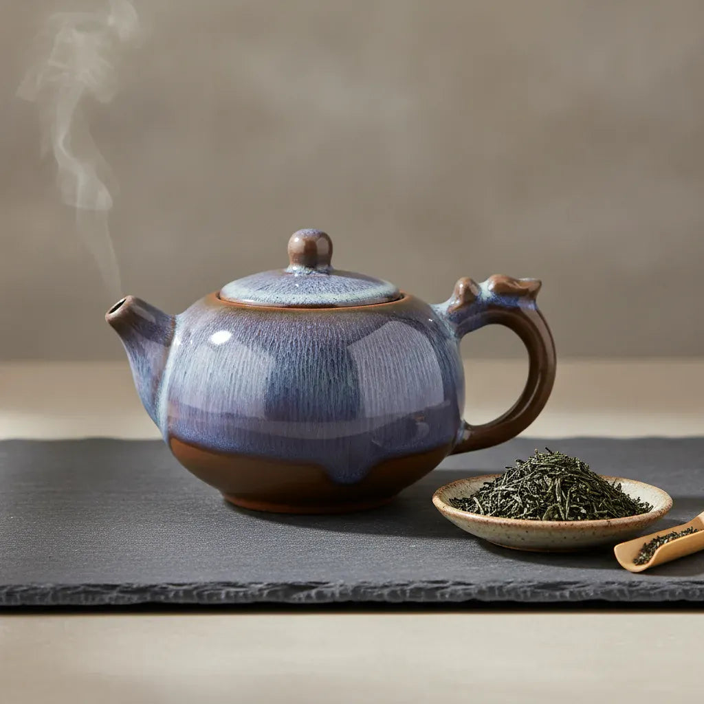 Théière Théière Japonaise Céramique Émail Flammé : Sublimez vos Thés avec Élégance