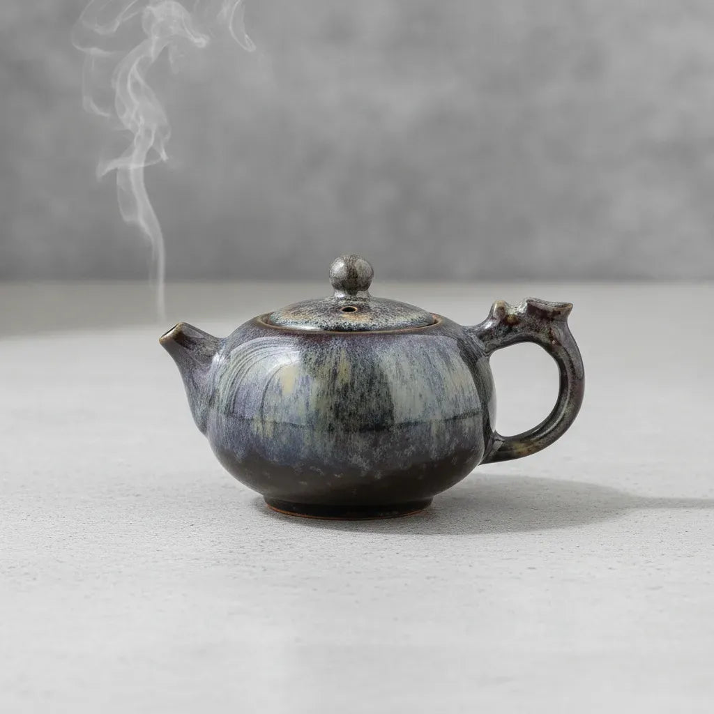 Théière Théière Japonaise Céramique Émail Flammé : Sublimez vos Thés avec Élégance