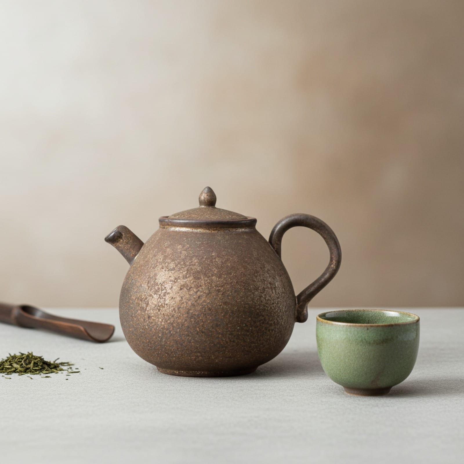 Théière Théière Japonaise en Céramique Rouille Zen - Design Artisanal & Sérénité