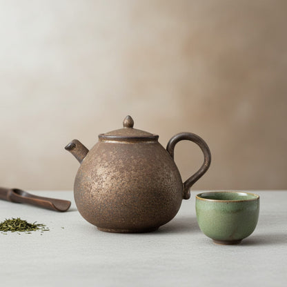 Théière Théière Japonaise en Céramique Rouille Zen - Design Artisanal & Sérénité