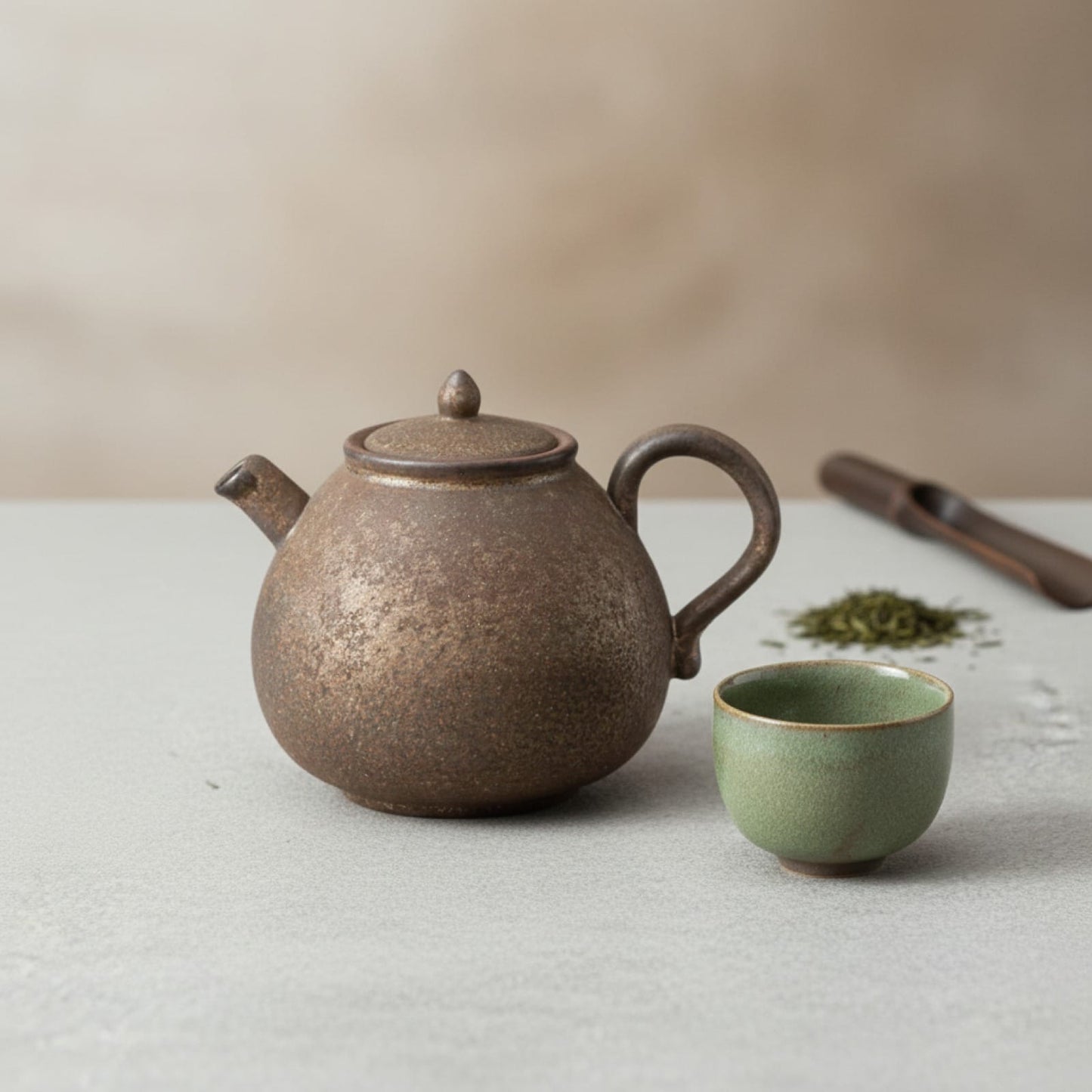 Théière Théière Japonaise en Céramique Rouille Zen - Design Artisanal & Sérénité