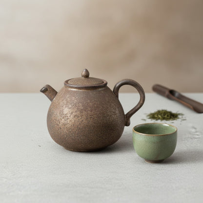 Théière Théière Japonaise en Céramique Rouille Zen - Design Artisanal & Sérénité