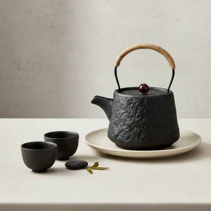 Théière Théière Japonaise en Porcelaine - Élégance Traditionnelle (Noir, Vert, Nude)