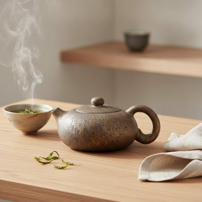 Théière Théière Japonaise Rustique en Céramique - Rouille Zen
