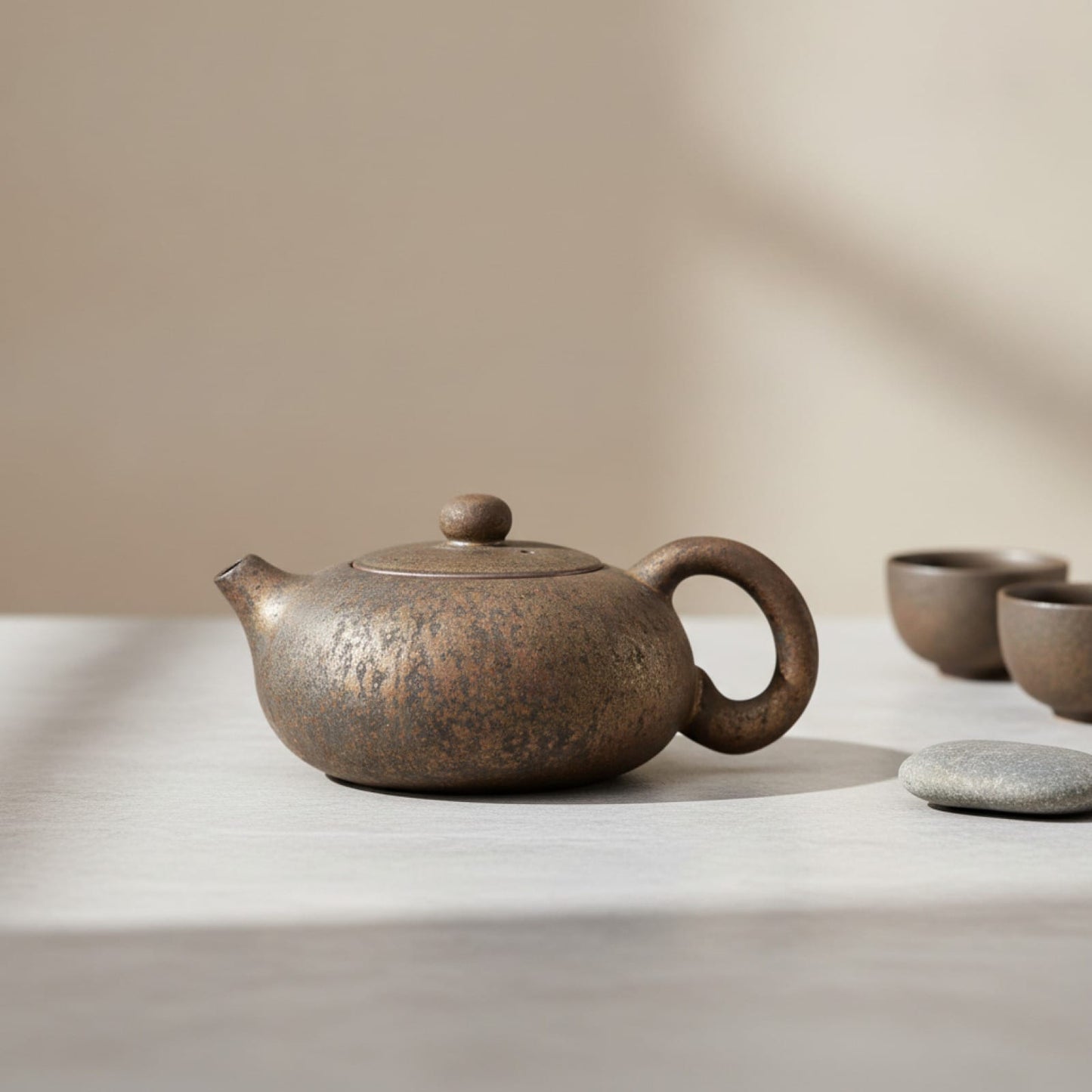 Théière Théière Japonaise Rustique en Céramique - Rouille Zen