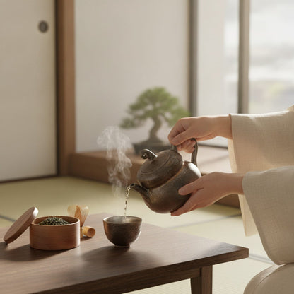 Théière Théière Japonaise Vintage en Céramique Artisanale - Élégance et Tradition