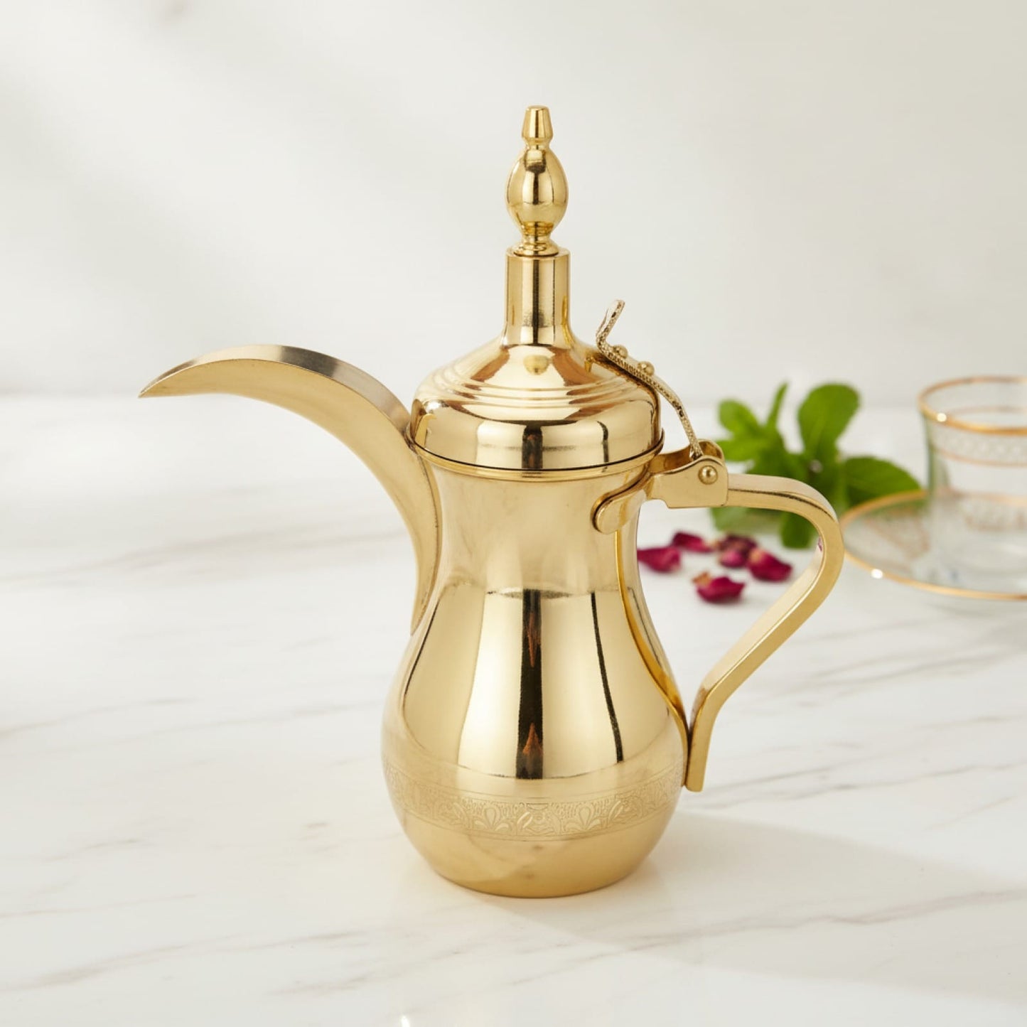 Théière Théière Marocaine Dorée Inox | Or du Désert | Style Oriental