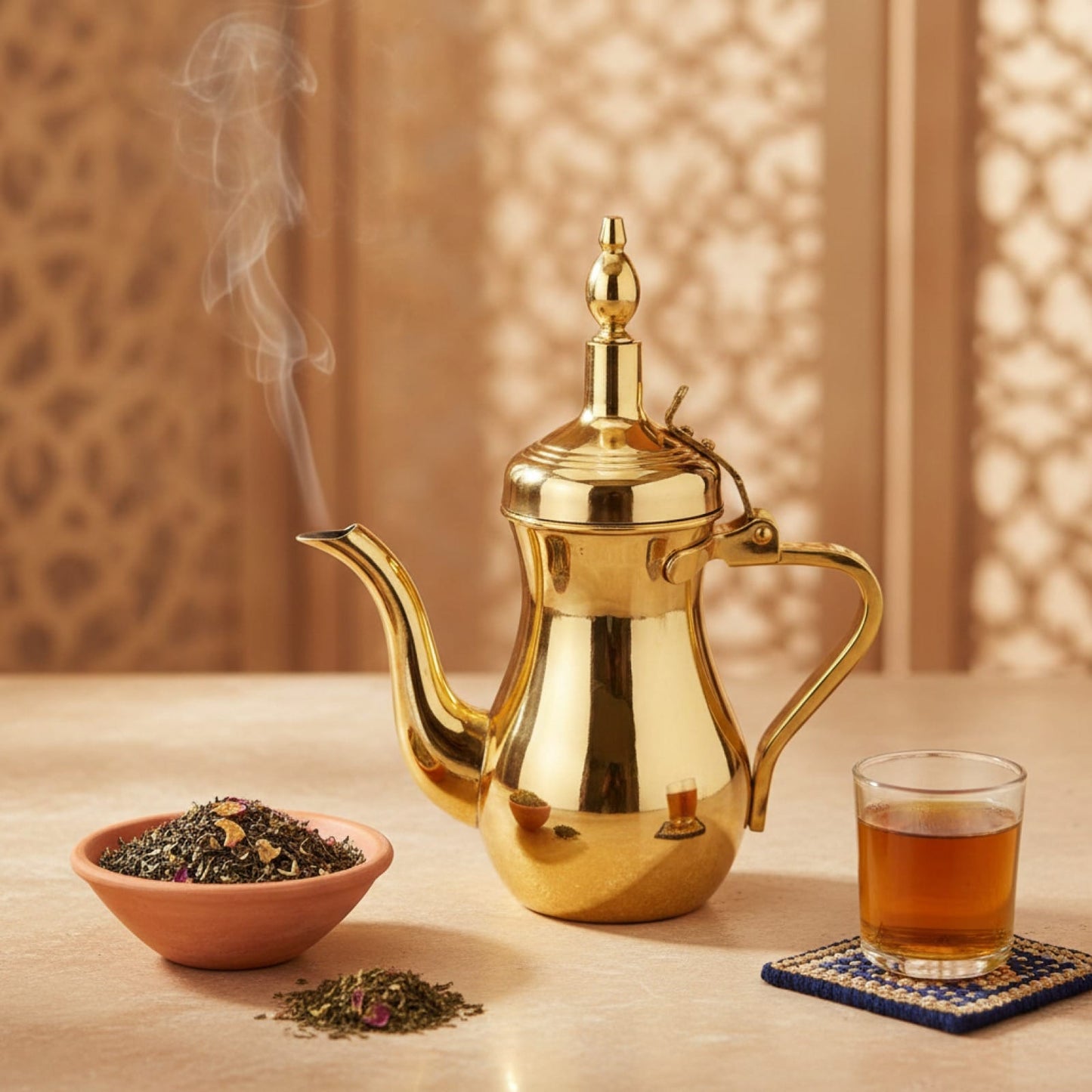 Théière Théière Marocaine Dorée Inox | Or du Désert | Style Oriental