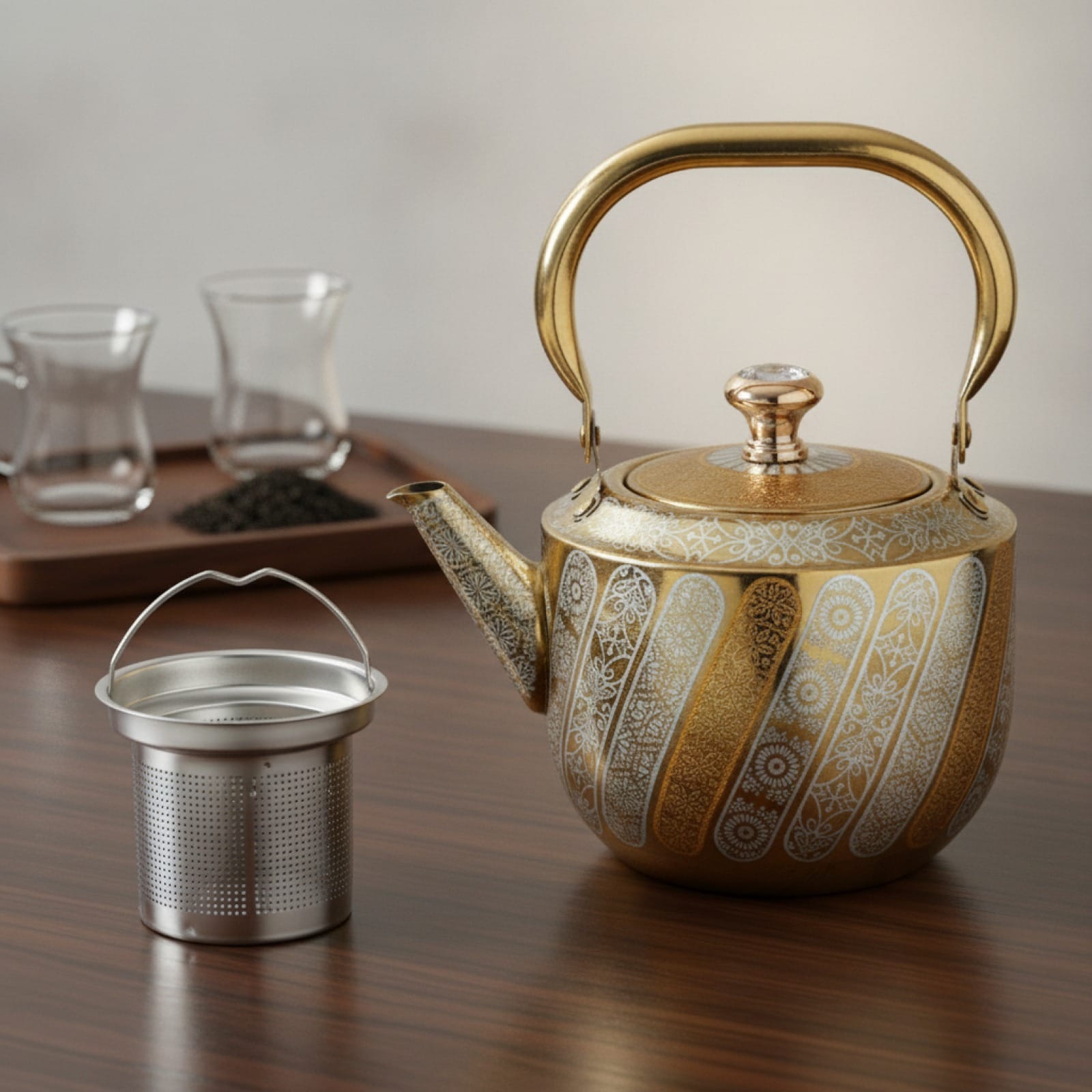 Théière Théière turque inox avec filtre intégré