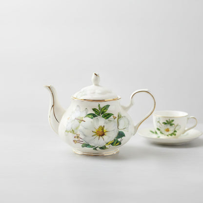 Théière Théière Vintage en Porcelaine Fine pour Cérémonie Blanche