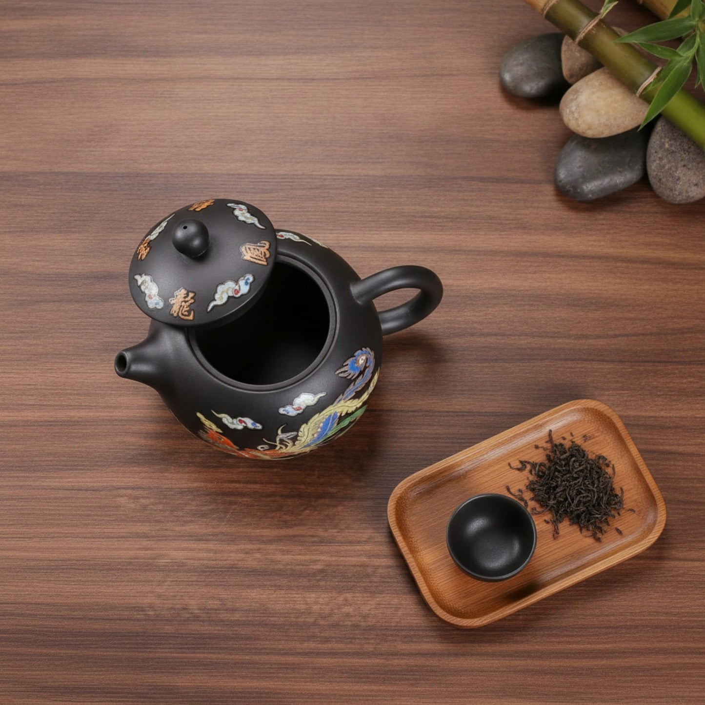 Théière Théière Yixing Argile Violette Dragon - Artisanat Chinois Authentique