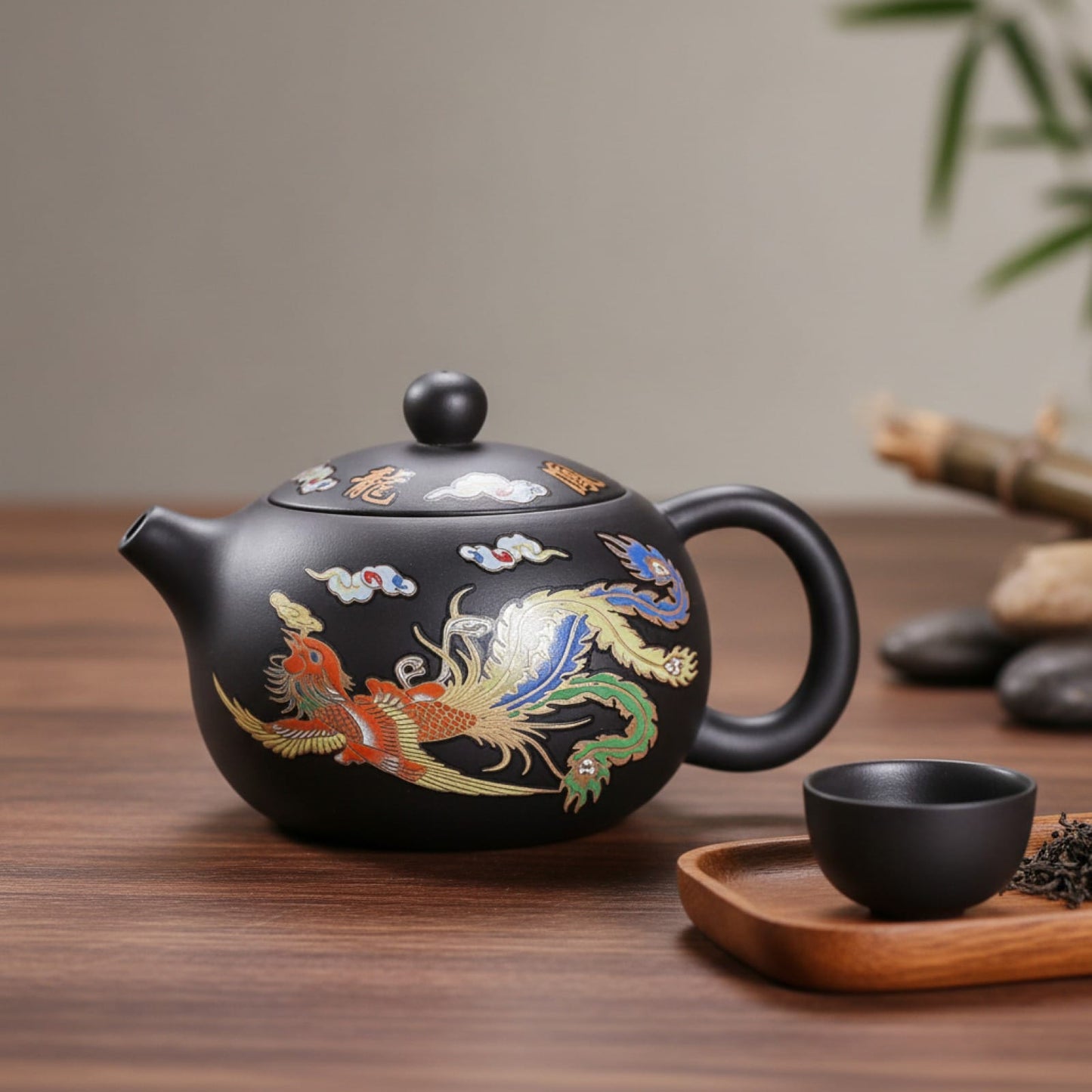 Théière Théière Yixing Argile Violette Dragon - Artisanat Chinois Authentique
